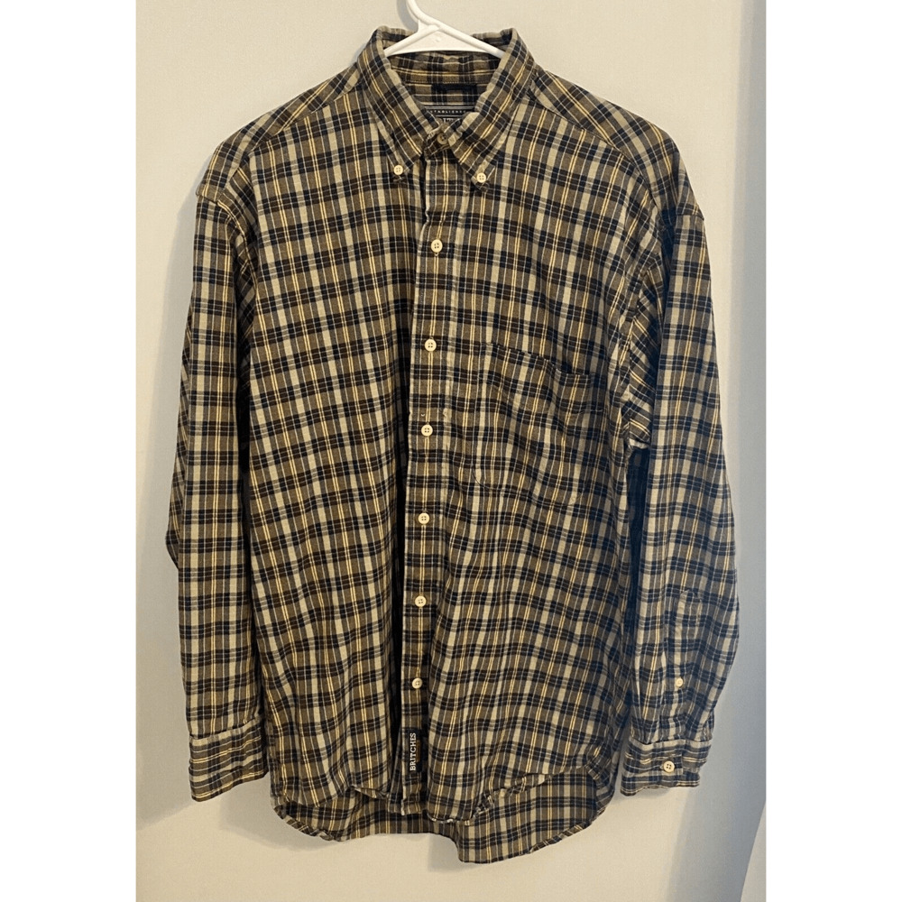 Britches Great Outdoors Mens Flannel Button Shirt Size S Plaid Long Sleeve